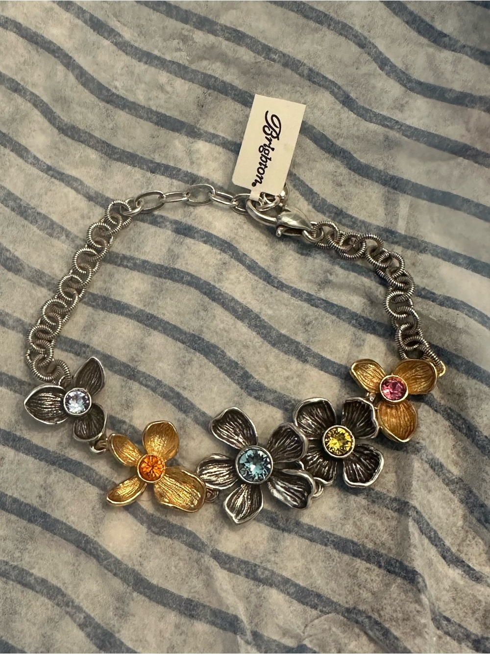 Brighton Multicolor Floral Crystal Bracelet - Silver & Gold Tones